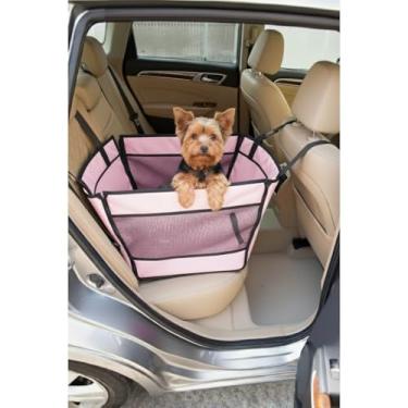 Imagem de Capa Protetora de Banco Individual Pet Impermeável Transporte Pet Carro Cadeira Pet Carro(Rosa com Visor)