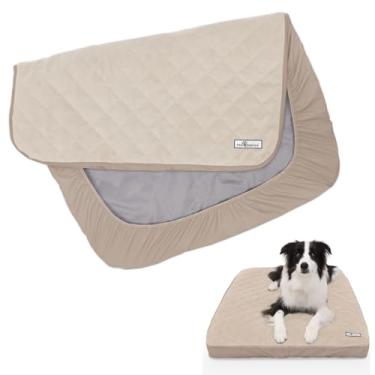 Imagem de Paw Inspired Capa impermeável para cama de cachorro | Protetor de cama lavável para colchão de cachorro | Capa de substituição removível para cama de animais de estimação de médio a grande porte