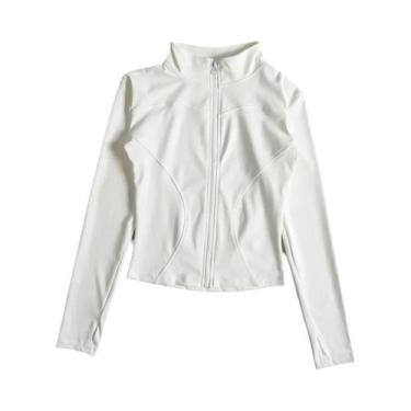 Imagem de Jaqueta Esportiva Feminina De Manga Longa Com Zíper Para Yoga E Fitnes