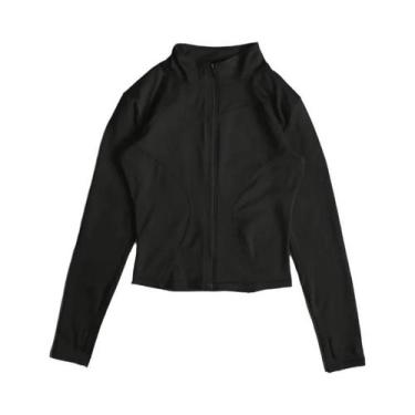 Imagem de Jaqueta Esportiva Feminina De Manga Longa Com Zíper Para Yoga E Fitnes