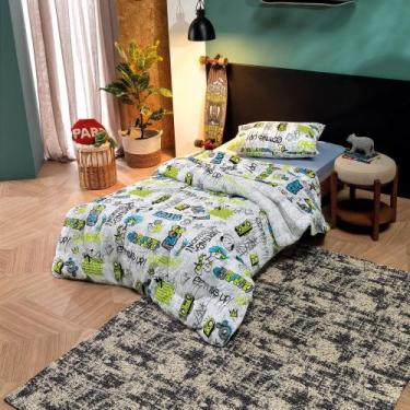 Imagem de Jogo de Cama Infantil Menino Graffiti Teka 3 Peças Algodão