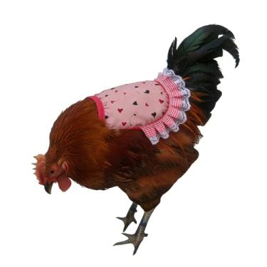 Imagem de Avental de frango à prova d'água, fantasia de sela de frango para galinhas, asa protetora de aves, fixador de penas nas costas, padrão de coração rosa