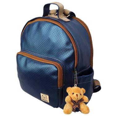 Imagem de Mochila Maternidade Bolsa Bebe Menina Menino Azul