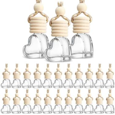 Imagem de BBTO 100 frascos de 6 ml para pendurar para carro, aromatizador de ar para carro, frasco de perfume vazio, pingente difusor para fragrância de óleo essencial, frascos de aromaterapia, ornamento