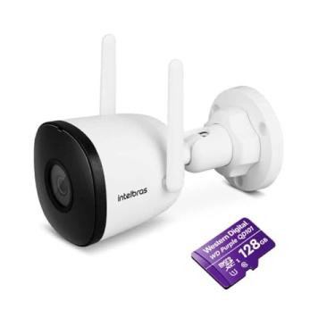 Imagem de Câmera de Segurança Wi-Fi IM5 SC Branca IP67 Intelbras + Cartão Micro SD Para CFTV WD Purple 128GB