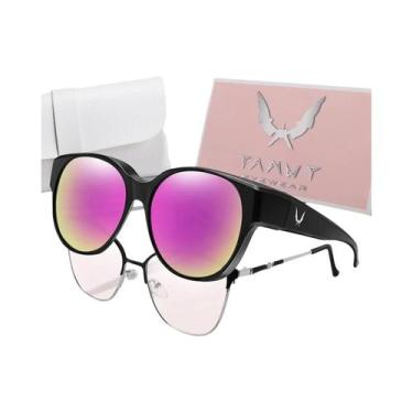 Imagem de Óculos De Sol Redondos Unissex Para Usar Sobre Óculos, Proteção UV Par