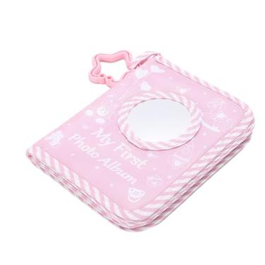 Imagem de AUNMAS Álbum de Fotos de bebê, Primeiro álbum de Fotos Com Capacidade de Imagem de 17 4 X 6 Polegadas, Espelho Seguro para Inspirar a Imaginação, Anel Pendurado para Berçário de bebê