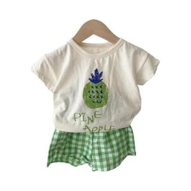 Imagem de Conjunto de Pijamas de Bebê em Algodão - Manga Curta, Verão, Desenho A