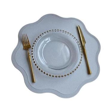 Imagem de Jogo Americano Redondo de Luxo - Formato de Flor em Relevo (1, 4 ou 6 