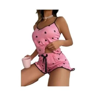 Imagem de Conjunto De Pijama Feminino De Verão Tamanho Grande, Macio, Casual, Es