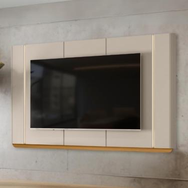 Imagem de Painel Para Tv 75 Pol Com Led 240cm Elysia L05 Tauari Off White Fosco - Lyam Decor