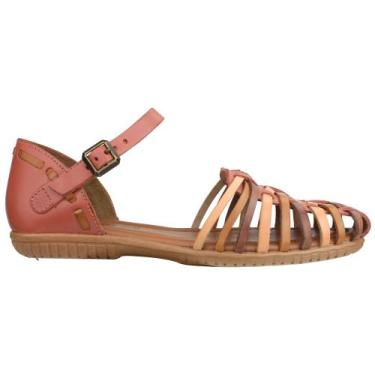 Imagem de Sandália Rasteira New Face Couro Tijolo New Color Feminina, Couro new,