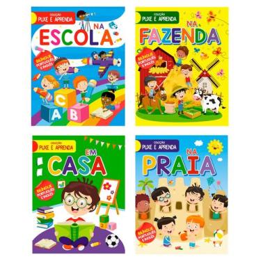 Imagem de Livro - Coleção Puxe e Aprenda - Kit com 4 Livrinhos