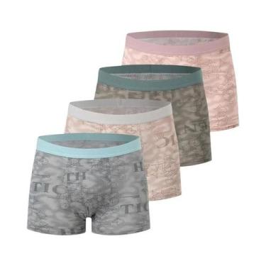 Imagem de Cuecas Boxer Confortáveis Estampadas Para Homens plus Size, Pacote Com