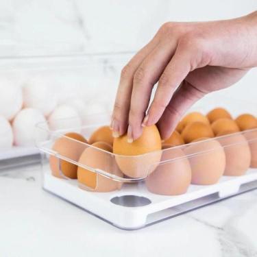 Imagem de Porta Ovos Organizador com Tampa para 18 Unidades Clear Fresh - A5 Imp