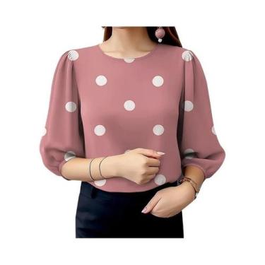 Imagem de Blusa Feminina Estampada Com Bolinhas De Verão ZANZEA Elegante Com Gol