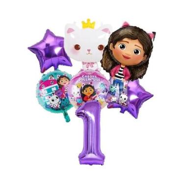 Imagem de Conjunto De Balões Gabby Dollhouse Para Meninas, Decoração De Festa De