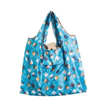 Imagem de Bolsa De Compras Dobrável Ecológica Reutilizável Portátil Para Viagem,