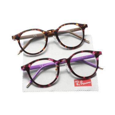 Imagem de Óculos De Leitura Unissex Com Lentes Transparentes 2PCS Óculos Redondo
