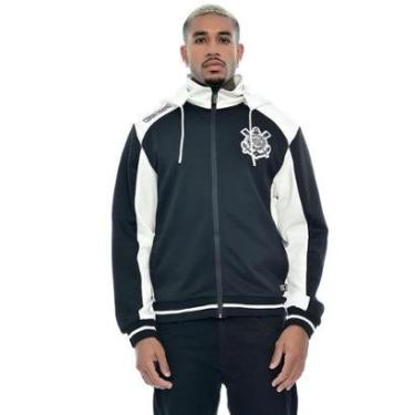 Imagem de Jaqueta Corinthians Oficial Masculina Recorte Com Capuz Cor:;Tamanho:GG-Masculino
