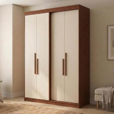 Imagem de Guarda Roupa Solteiro 4 Portas e 2 Gavetas 100% MDF Manila Carvalho Ve