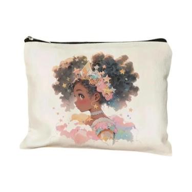 Imagem de Bolsa De Maquiagem Artística Em Aquarela Para Meninas, Pochete Multifu