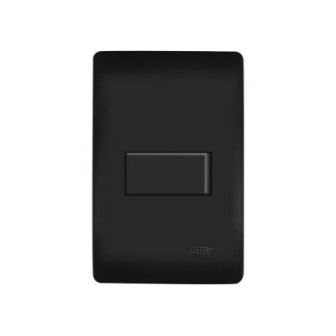 Imagem de Interruptor Simples Fame Habitat Black Com Placa 4x2 Preto - FAME BRAS
