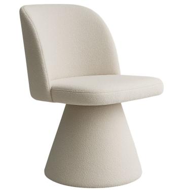 Imagem de Cadeira De Jantar Giratória Liz Bouclé Off White - Nexta Casa