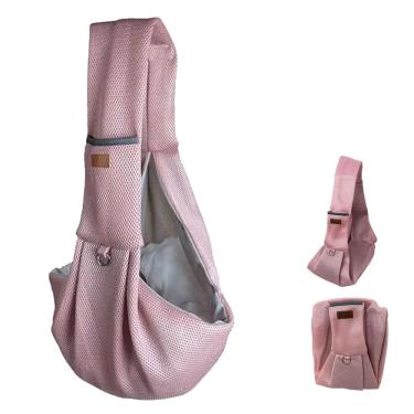 Imagem de Bolsa Canguru Gato Cao Pet Transporte Animal Malha Respiravel Tira de Ombro Tecido Confortavel Resistente