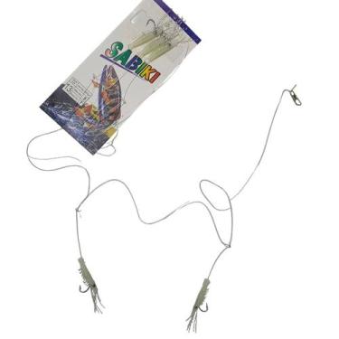 Imagem de Isca Pesca Artificial Sabiki 5 Camarao Fluorescente Peixe Lambari Roba