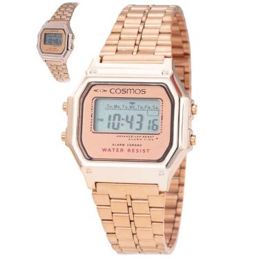 Imagem de Relógio Cosmos Feminino Ref: Os48854x Digital Vintage Rosé
