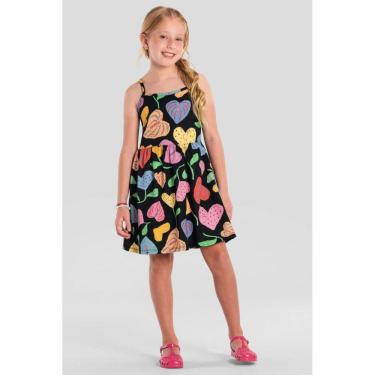 Imagem de Vestido infantil menina com flores Brandili -Preto