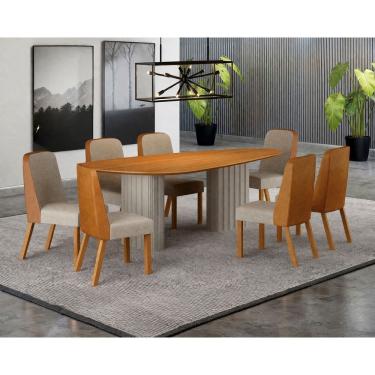 Imagem de Conjunto jantar 08 cadeiras maciça 2x1 Iza  - Arbo Design
