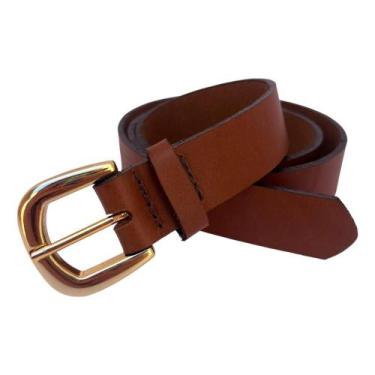 Imagem de Cinto Feminino Fino Country Couro Legítimo - RIJEERO, GG, Marrom