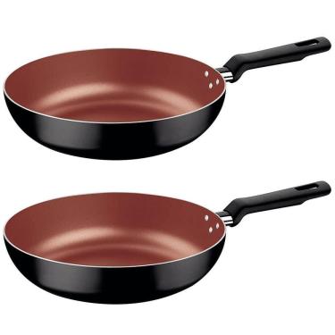 Imagem de Kit 2 Frigideiras Fundas Loreto 24 cm 2,2 L em Alumínio com Revestimento Interno Antiaderente Starfl