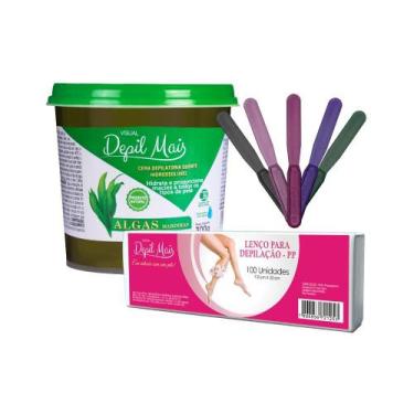 Imagem de Kit Cera Depilatória Quente Natural Visual Depil Mais 600g Hidrossolúv