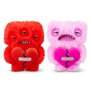 Imagem de Kit 2 Pelúcias Fuggler Love Fuggs 23cm Rosa e Vermelho