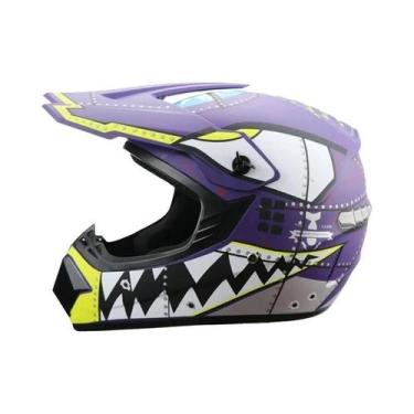 Imagem de Capacete Completo Para Crianças E Jovens Com Óculos De Motocross E Luv