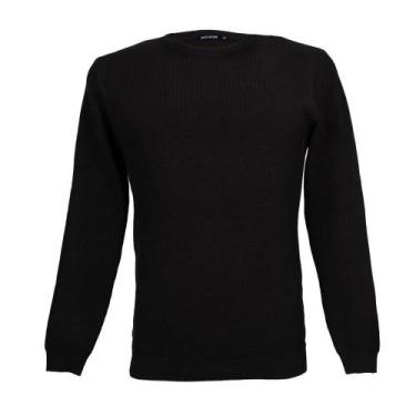 Imagem de Suéter Masculino Delkor Plus Size Texturizado Preto, Preto, G1