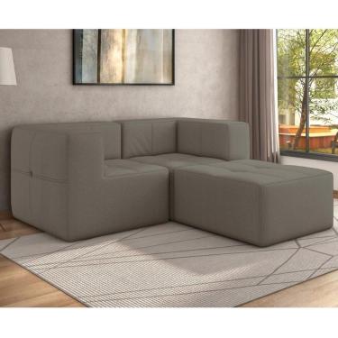 Imagem de Sofá Modulado Na Caixa 3 Lugares 154cm Espuma D33 Multimóveis CR45355 Bege Escuro