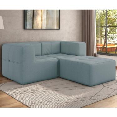 Imagem de Sofá Modulado Na Caixa 3 Lugares 154cm Espuma D33 Multimóveis CR45355 Azul