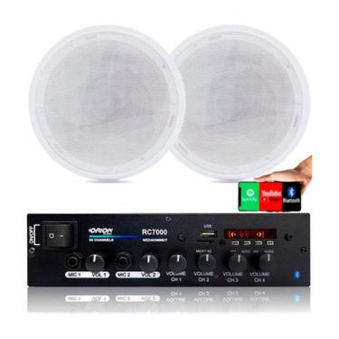 Imagem de Amplificador Som Ambiente 500w Blue 4 Canais Orion Rc7000 + 2 Arandela