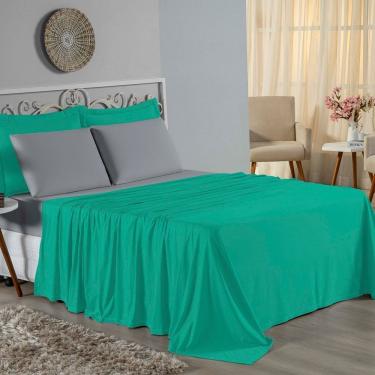 Imagem de Jogo De Cama King Nobre 4 Peças Lençol Com Elástico De 30cm De Altura Malha 100% Algodã...