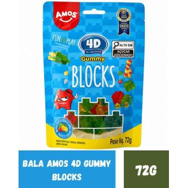 Imagem de Bala amos 4d gummy blocks 72g