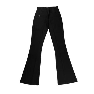Imagem de Calça Feminina Social Tecido Bengaline Confortável Flare P ao G4 Plus 