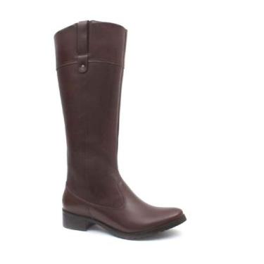 Imagem de Bota Feminina Cano Longo Couro Confort Mogno - Cód 267 - Porto Free, 3