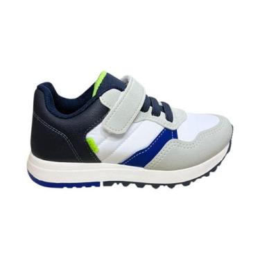 Imagem de Tenis Infantil Menino Klin Walk Mini, Branco, Marinho, Gelo, 27