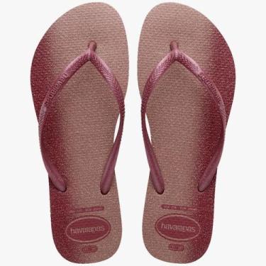 Imagem de Chinelo Havaianas Slim Gloss Novas Cores Modelo 2025, Amaranto, 35/36