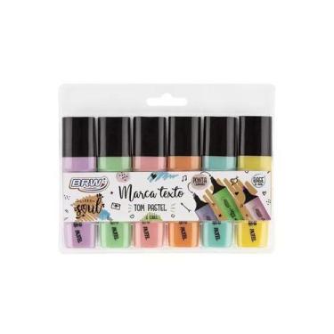 Imagem de Marca-texto cor pastel - blister c/ 6un brw