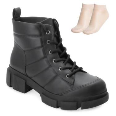 Imagem de Bota Coturno Quiz e Meia QZ25-61189, Preto, 36